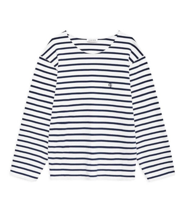 Anine Bing Small Signature Link Belt in Black Pebbled