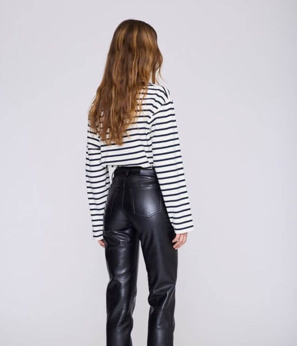 Anine Bing Small Signature Link Belt in Black Pebbled