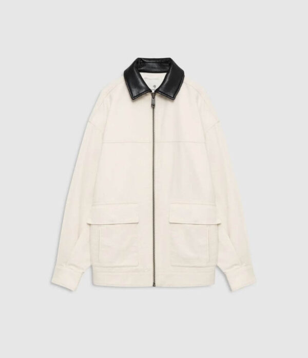 Anine Bing Small Signature Link Belt in Black Pebbled