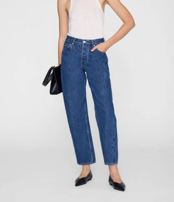 Anine Bing Fritz Barrel Leg Jean in Clean Indigo