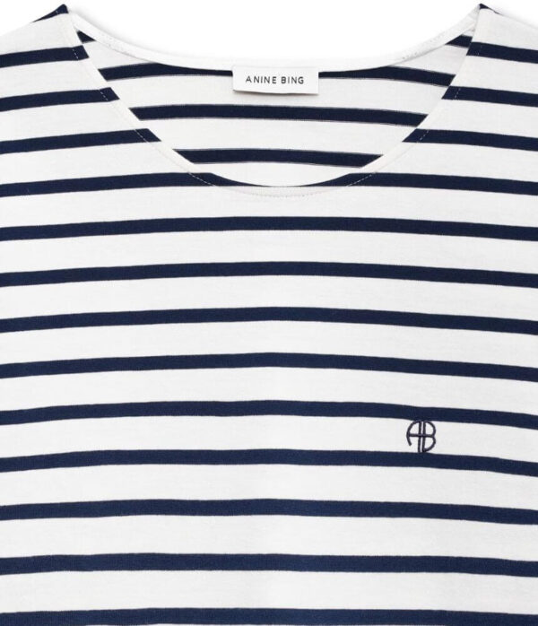 Anine Bing Small Signature Link Belt in Black Pebbled