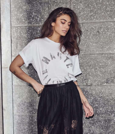 Haute L’Amitie Logo Circle Tee Shirt in White