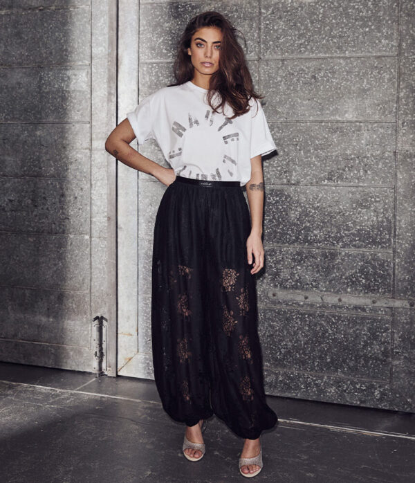 Haute L’Amitie Bella Lace Harem Pant in Black