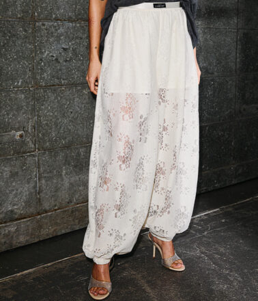 Haute L’Amitie Bella Lace Harem Pant in Off White