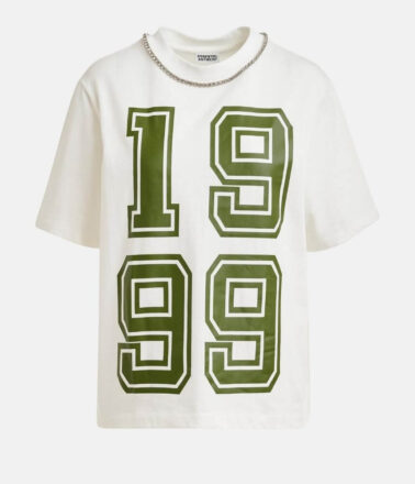 Essentiel Antwerp Jisos Printed Fit Tee in Off White