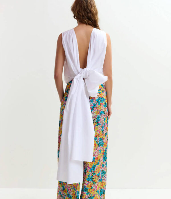 Essentiel Antwerp Jelani Sleeveless Bow Top in White