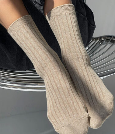 Le Bon Shoppe Her Socks in Ash Glitter