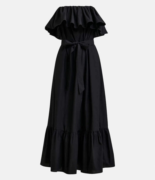 Essentiel Antwerp Joyce Belted Ruffle Dress in Black