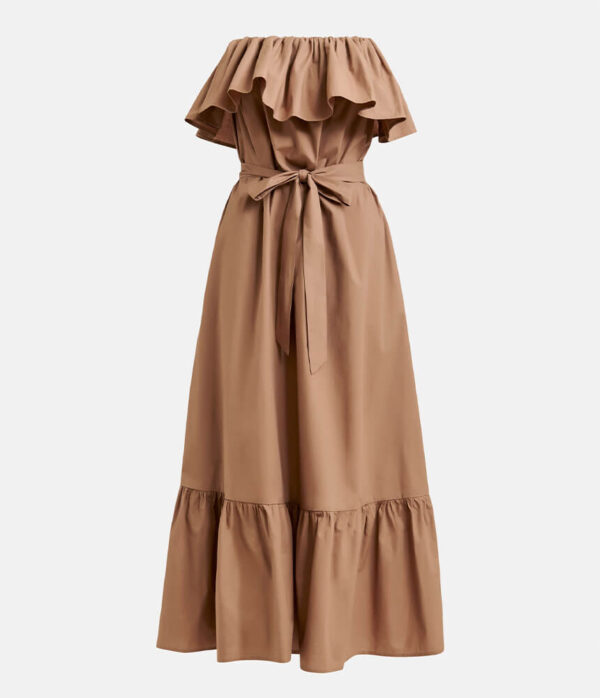 Essentiel Antwer Joyce Belted Ruffle Dress in Maple