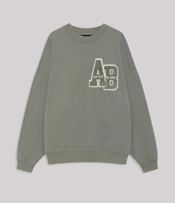 Anine Bing Miles Sweatshirt Letterman in Sage