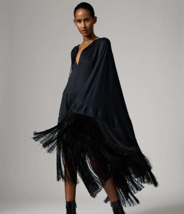 Day Birger Saxon Fluid Viscose Cape in Black