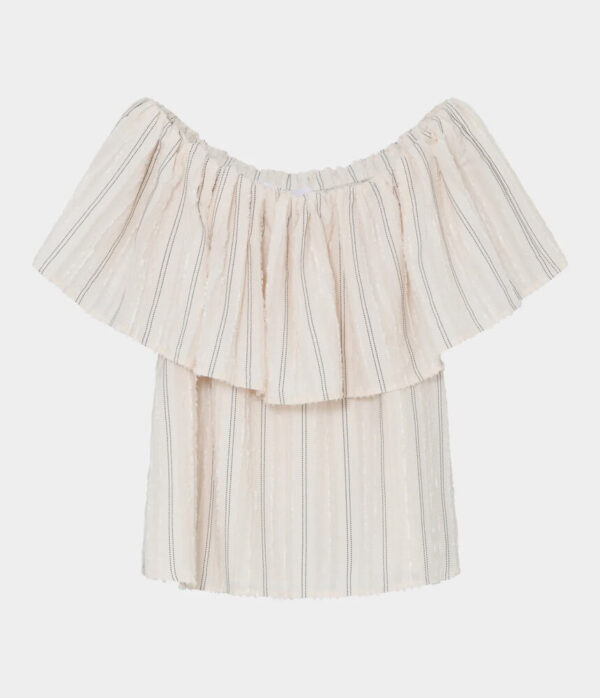 Day Birger Hera Top in Cream Raw Stripes