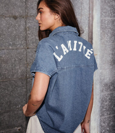 Haute L’Amitie Denim Logo Shirt