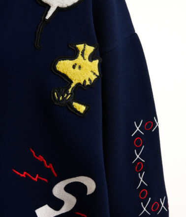 Essentiel Antwerp Jaseball Snoopy Embo Cardigan in Patriot Blue