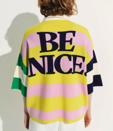 Essentiel Antwerp Striped Embo Polo Shirt in Amalfi Lemon