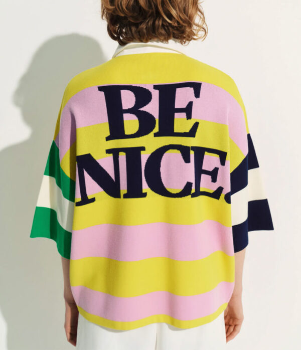 Essentiel Antwerp Striped Embo Polo Shirt in Amalfi Lemon