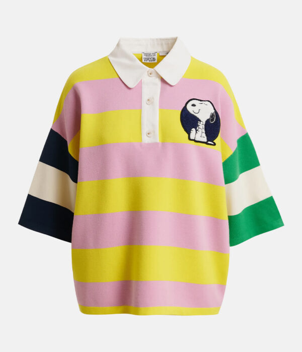 Essentiel Antwerp Striped Embo Polo Shirt in Amalfi Lemon