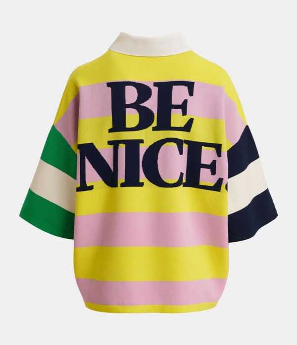 Essentiel Antwerp Striped Embo Polo Shirt in Amalfi Lemon