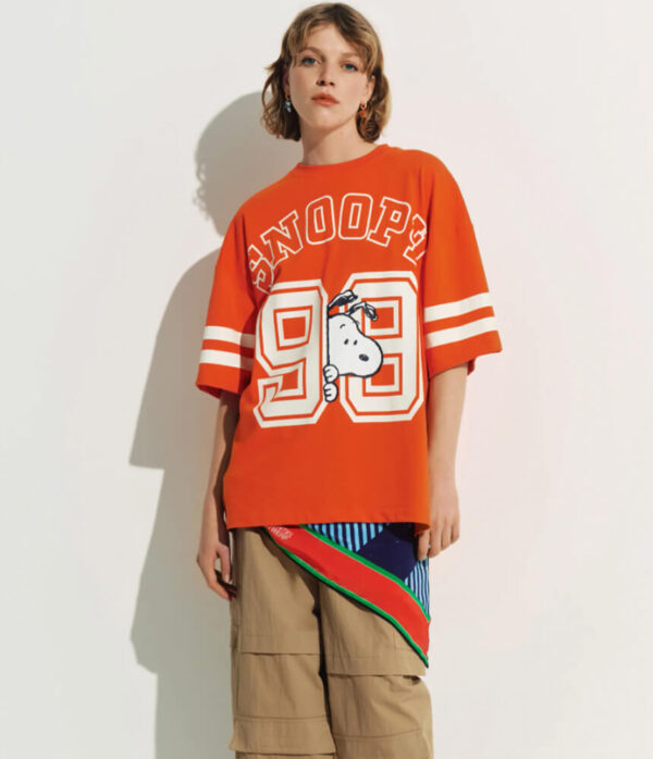 Essentiel Antwerp Joopio Printed T Shirt in Etruscan Red