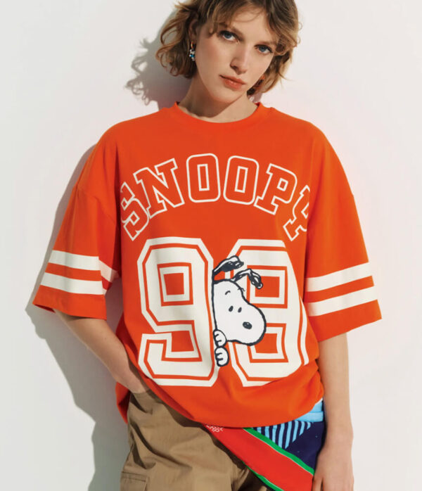 Essentiel Antwerp Joopio Printed T Shirt in Etruscan Red