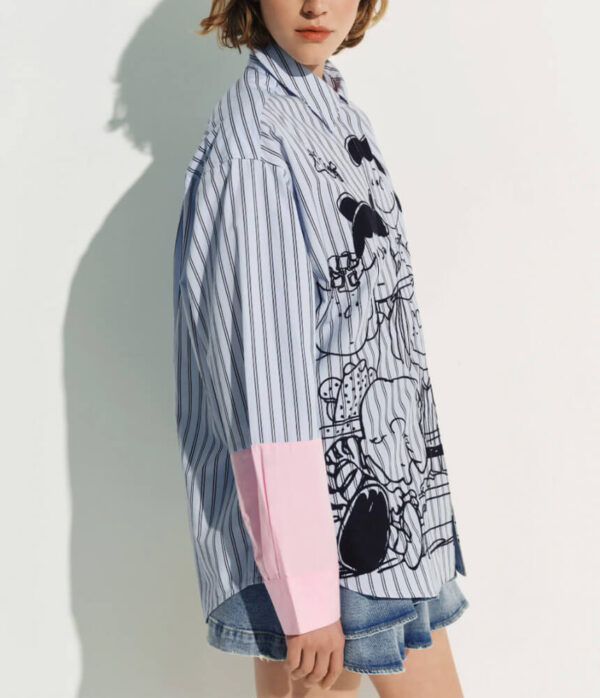 Essentiel Antwerp Jown Embroidered Family Shirt in Electric Cyan