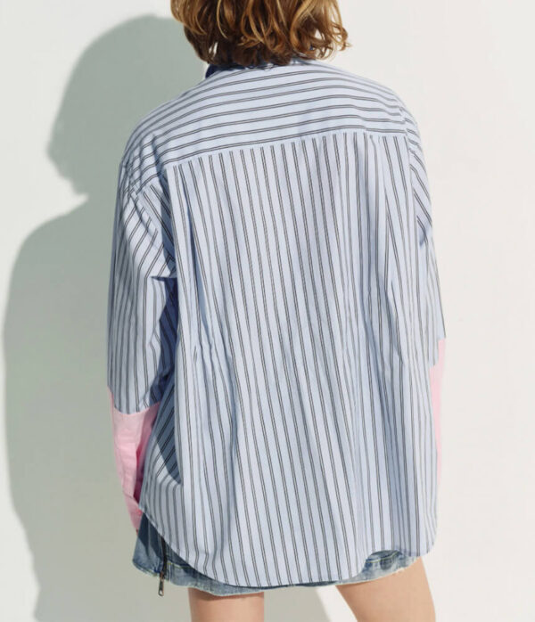 Essentiel Antwerp Jown Embroidered Family Shirt in Electric Cyan