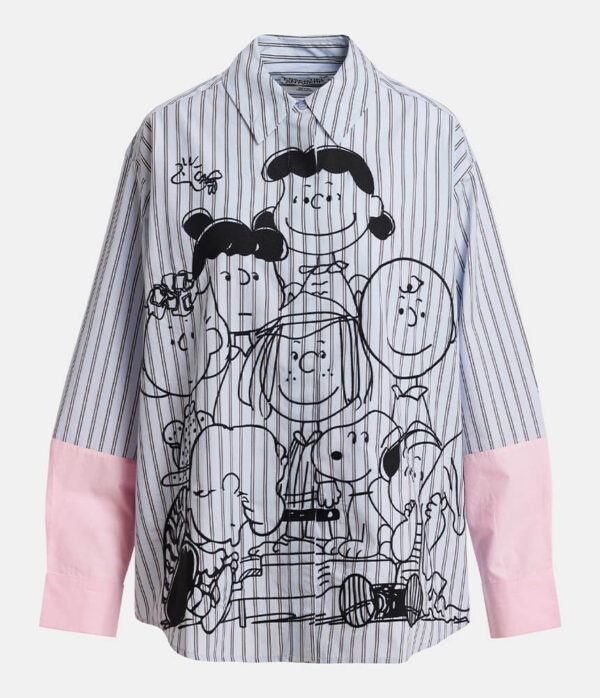 Essentiel Antwerp Jown Embroidered Family Shirt in Electric Cyan