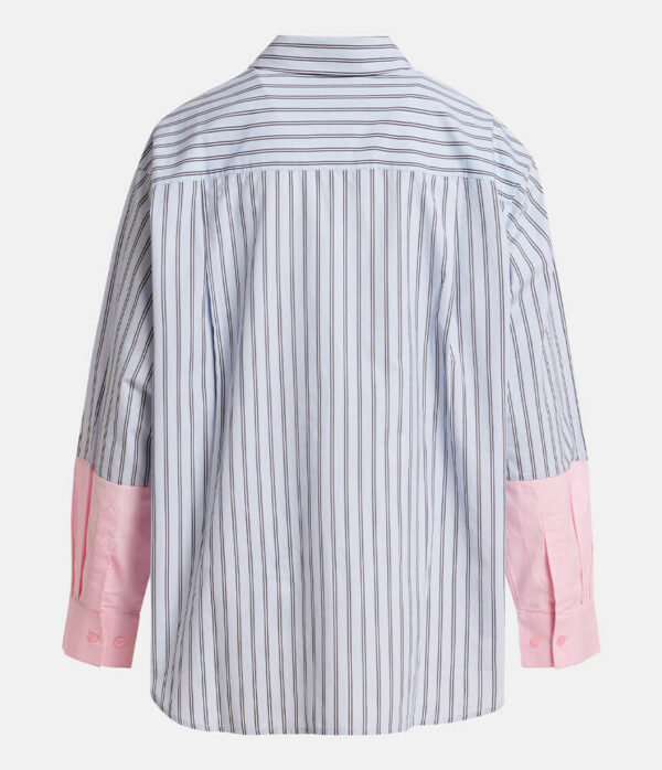 Essentiel Antwerp Jown Embroidered Family Shirt in Electric Cyan