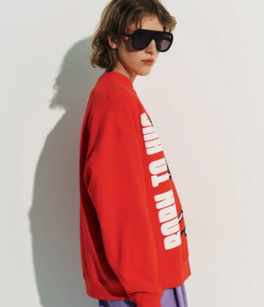 Essentiel Antwerp Jumbrella Embo Sweatshirt in Etruscan Red