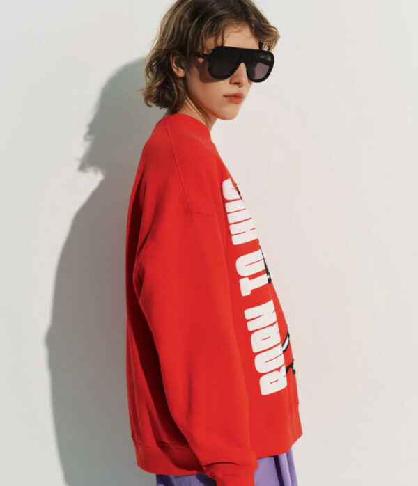 Essentiel Antwerp Jumbrella Embo Sweatshirt in Etruscan Red