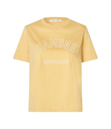 Samsoe Samsoe Sacamino Short Sleeve T Shirt in Straw Logo