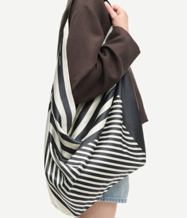 Samsoe Samsoe Saelli Scarf Bag in Black Stripe