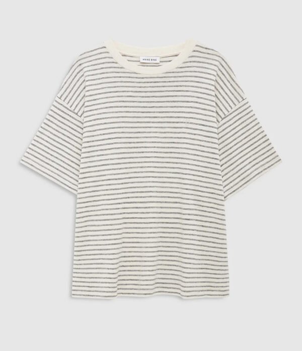 Anine Bing Cade Tee in Black Stripe