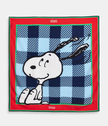 Essentiel Antwerp Joopy Printed Snoopy Scarf in Electric Cyan