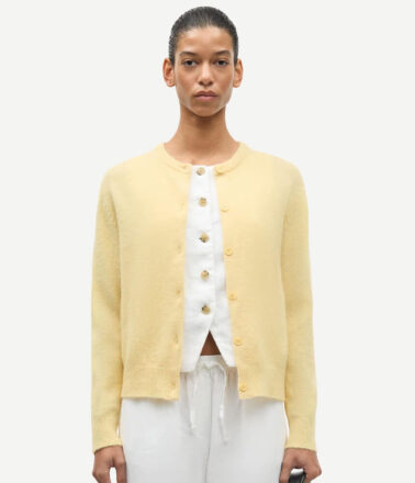 Samsoe Samsoe Nor Short Cardigan in Straw