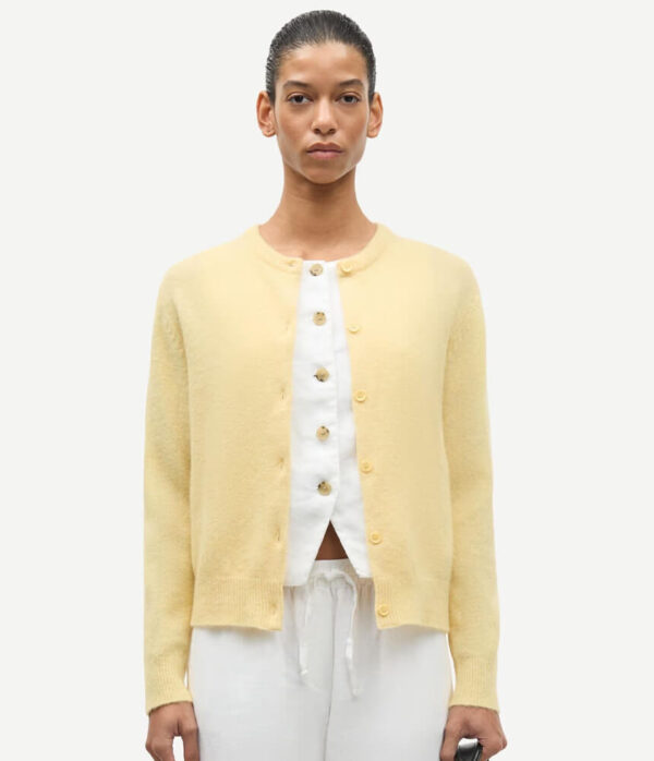 Samsoe Samsoe Nor Short Cardigan in Straw