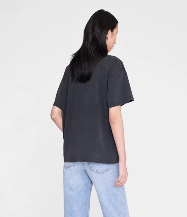 Anine Bing Cade Tee Melrose Stencil in Washed Black