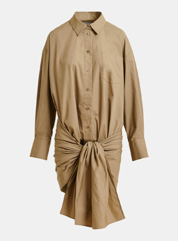 Essentiel Antwerp Jape Draped Shirt in Cafe Frappe