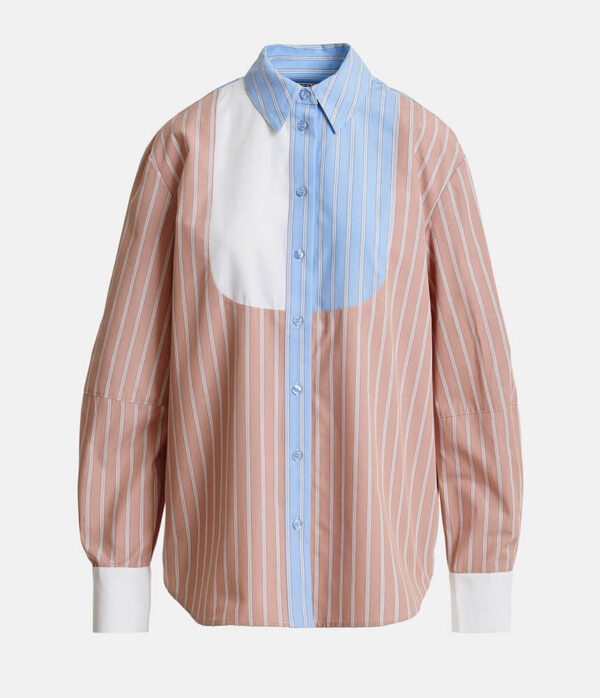Essentiel Antwerp Jatch Patchwork Shirt in Off White