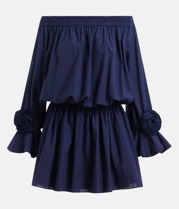 Essentiel Antwerp Jegan Off The Shoulder Dress in Patriot Blue