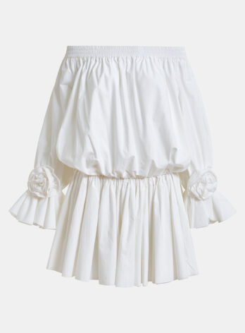Essentiel Antwerp Jegan Off The Shoulder Mini Dress in Off White