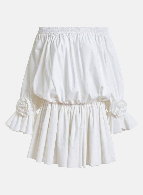 Essentiel Antwerp Jegan Off The Shoulder Mini Dress in Off White