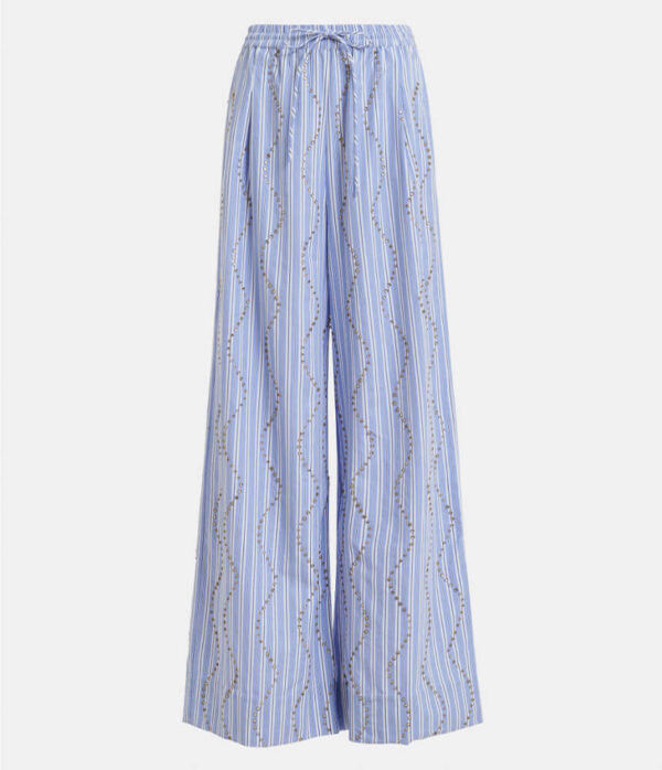 Essentiel Antwerp Jendall Studded Wide Leg Pants in Electric Cyan