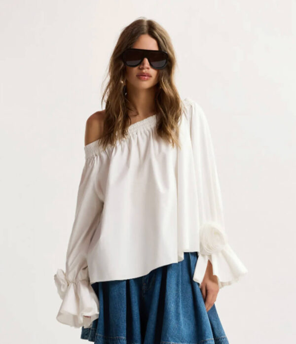 Essentiel Antwerp Jofie Off The Shoulder Top in Off White