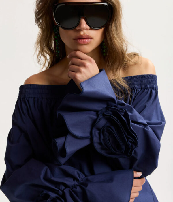 Essentiel Antwerp Jofie Off The Shoulder Top in Patriot Blue
