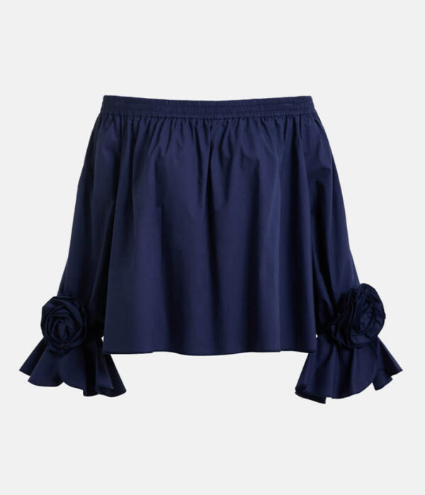 Essentiel Antwerp Jofie Off The Shoulder Top in Patriot Blue