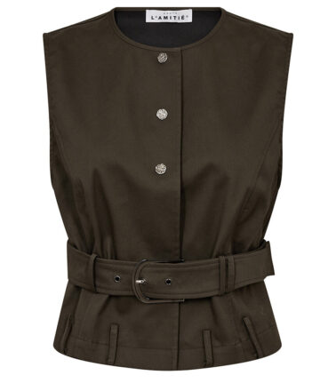 Haute L’Amitie Enya Belt Vest in Army