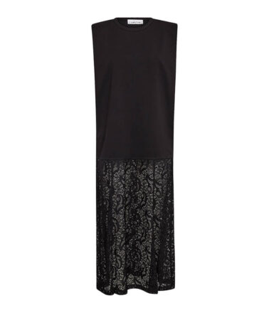 Haute L’Amitie Summer Lace Tee Dress in Black