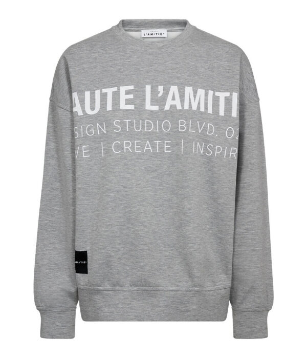 Haute L’Amitie Studio Logo Sweat in Grey Melange