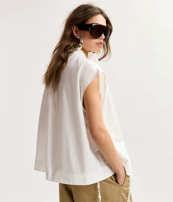 Essentiel Antwerp Jalaysia Sleeveless Top in Off White